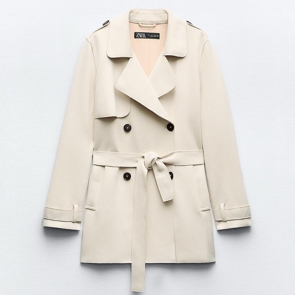 Zara faux suede trench coat NWT - Picture 4 of 6
